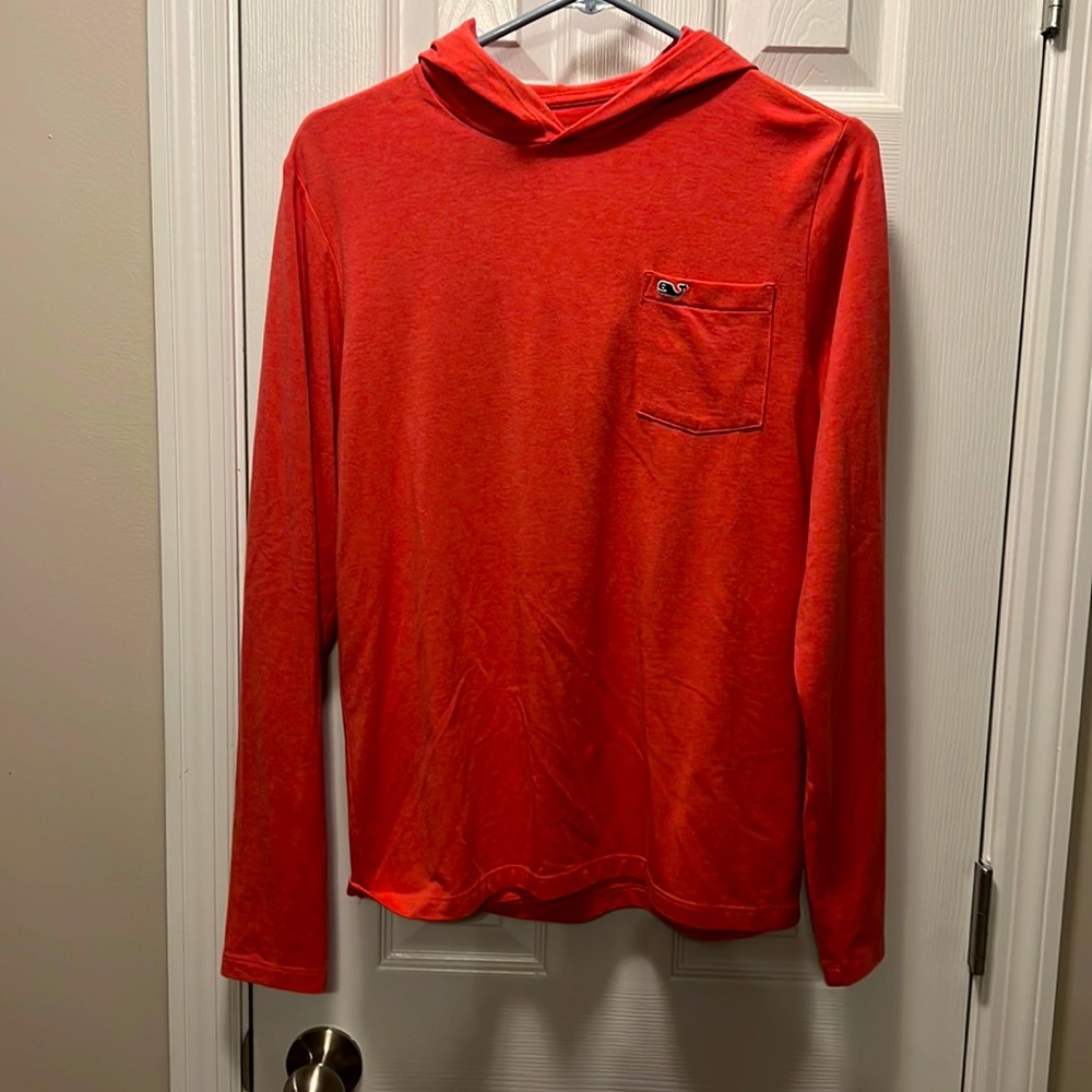 Vineyard Vines salmon long sleeve hooded t-shirt